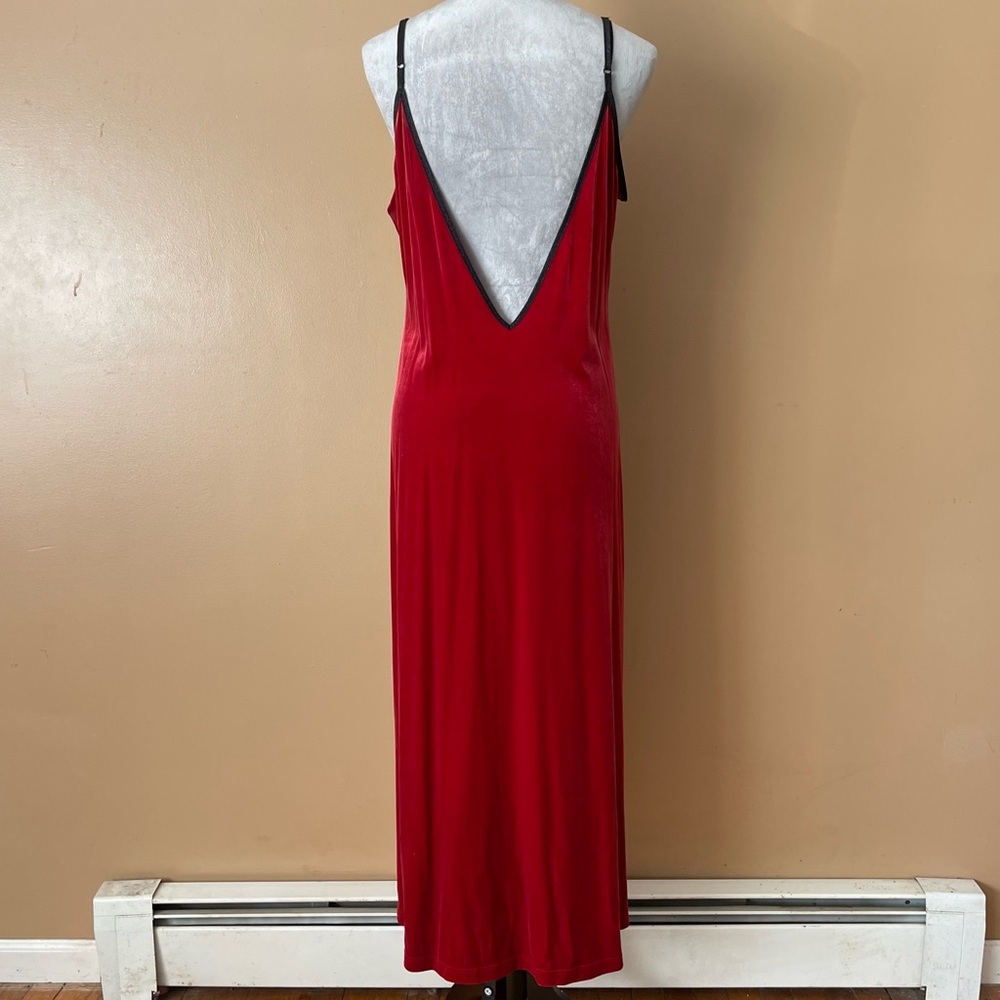 Valerie Stevens Scarlet Velvet Slip Dress size large - Picture 7 of 10